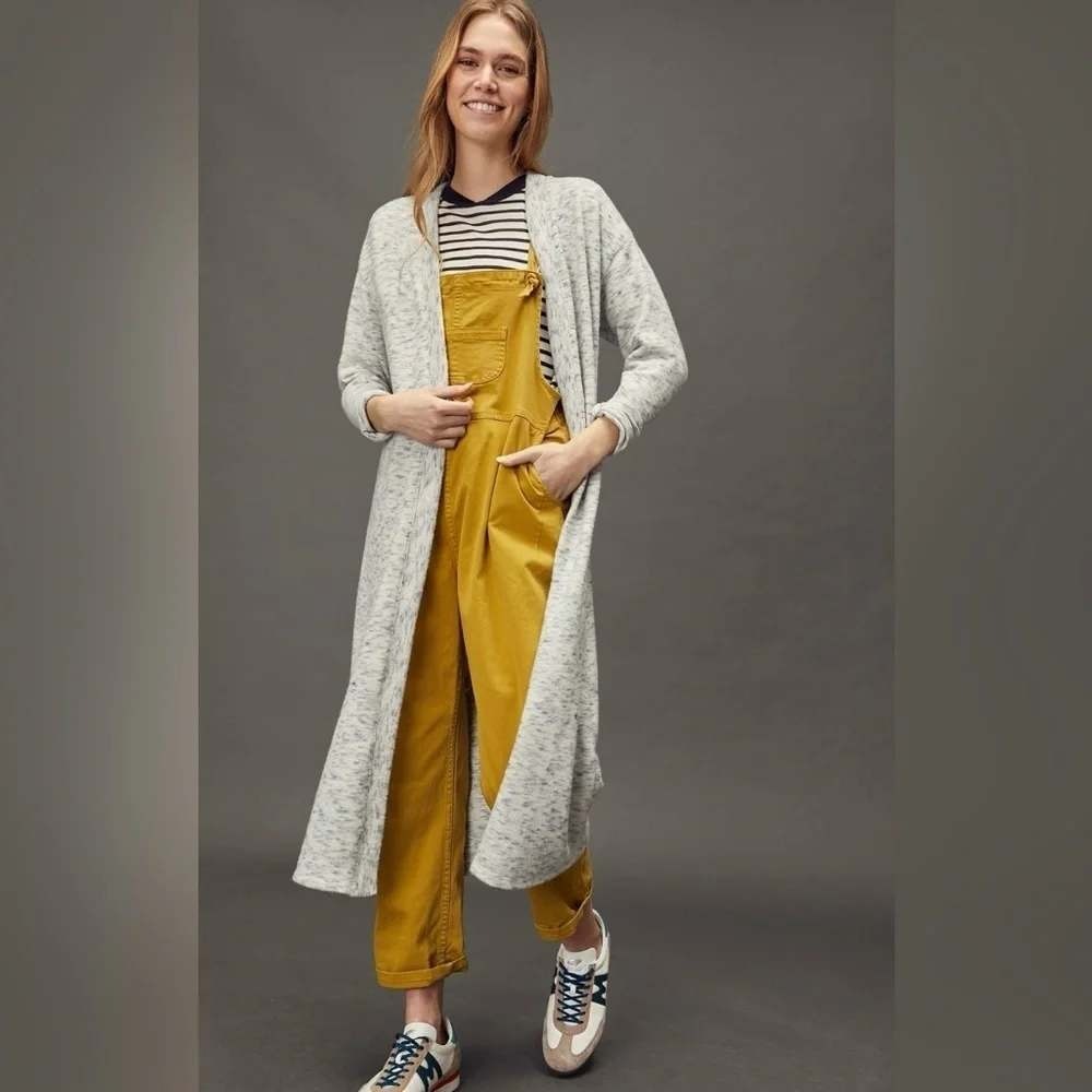 Anthropologie Eri + Ali Blue Cream Space Dye Duster Cardigan Cozy Medium NEW